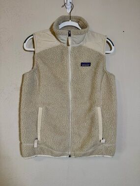 Patagonia Cream Sherpa Fleece Vest Women’s Large